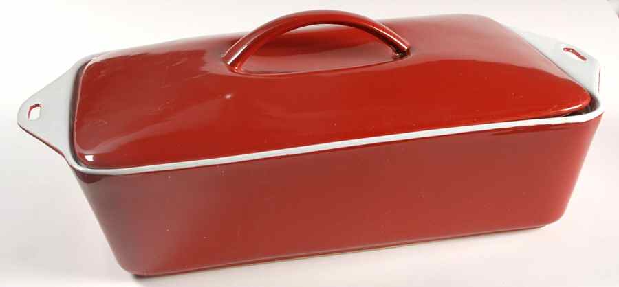 Bakeware Red 4 Quart Rectangular Casserole with Lid by Certified International-1