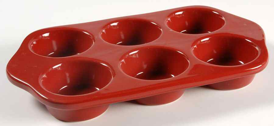 Bakeware Red Muffin Pan (Holds 6 Muffins) by Certified International-1