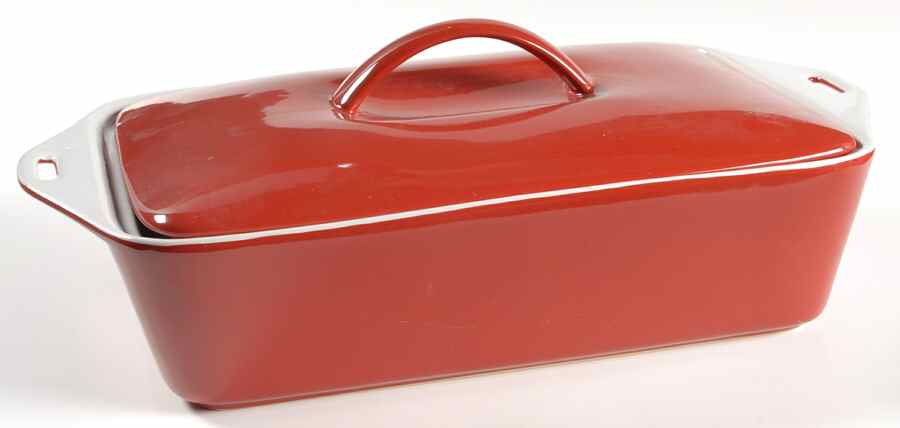 Bakeware Red 3 Quart Rectangular Casserole with Lid by Certified International-1