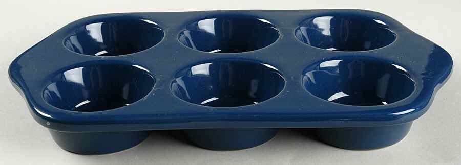 Bakeware Blue Muffin Pan (Holds 6 Muffins) by Certified International-1