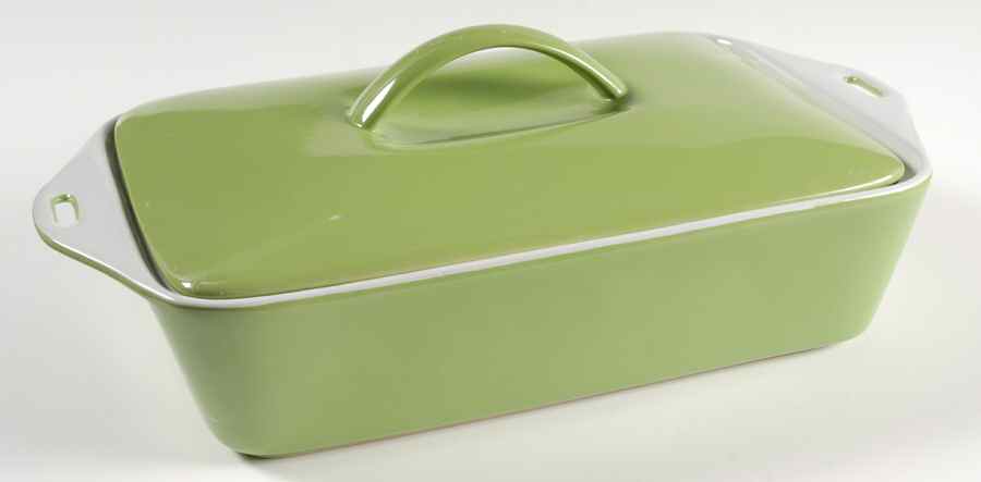 Bakeware Green 3 Quart Rectangular Casserole with Lid by Certified International-1