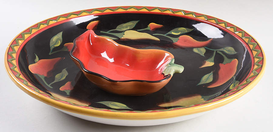 Santa Fe (2 Piece) Chip & Dip Set by Clay Art-1