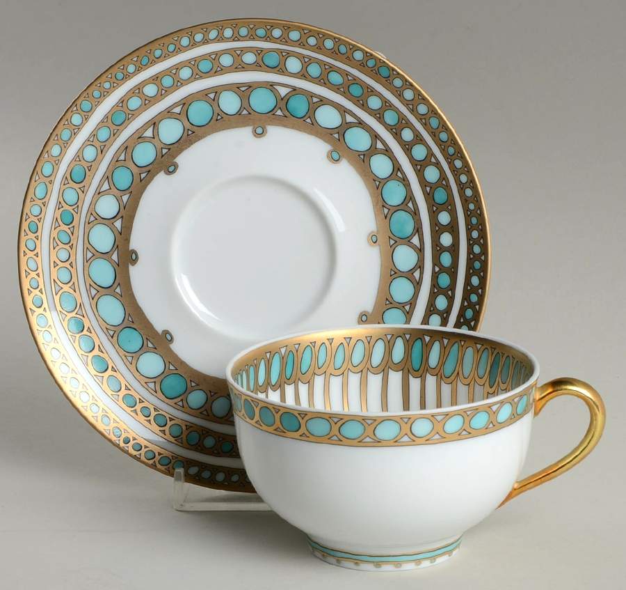 Syracuse Footed Cup & Saucer Set by Charles Field Haviland-1