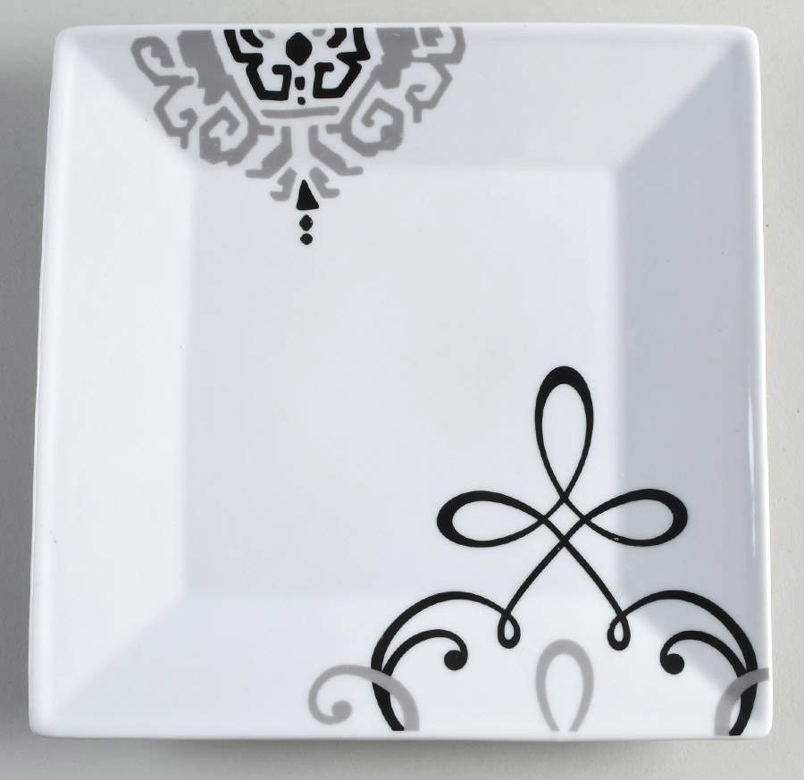 Black and Grey Salad/Dessert Plate by The Cellar (China)-1