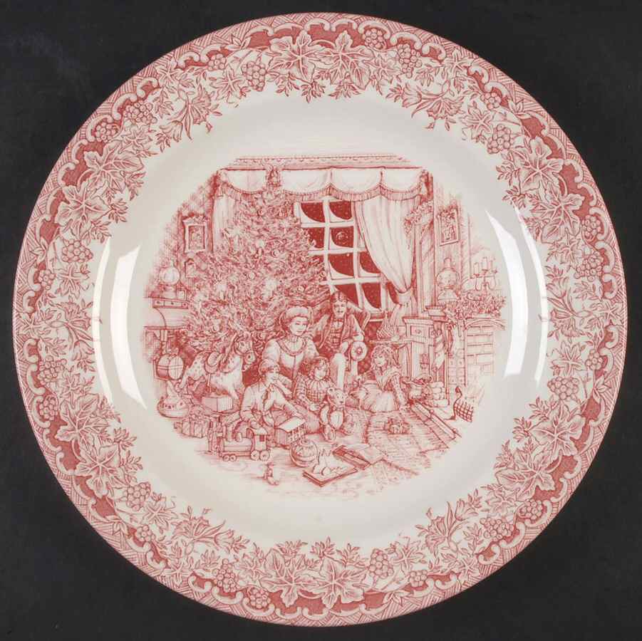 Victorian Christmas Red Dinner Plate by Churchill-1