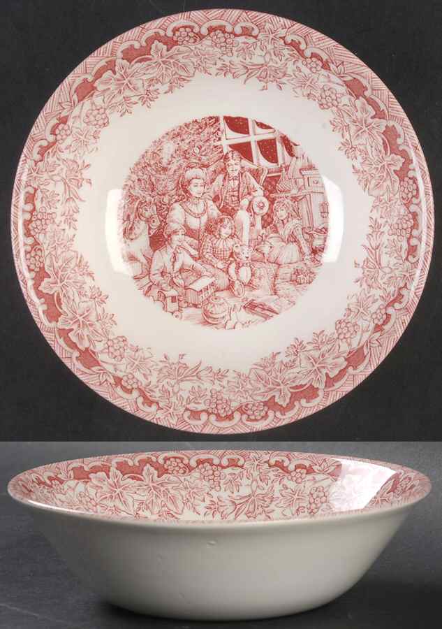 Victorian Christmas Red Coupe Cereal Bowl by Churchill-1