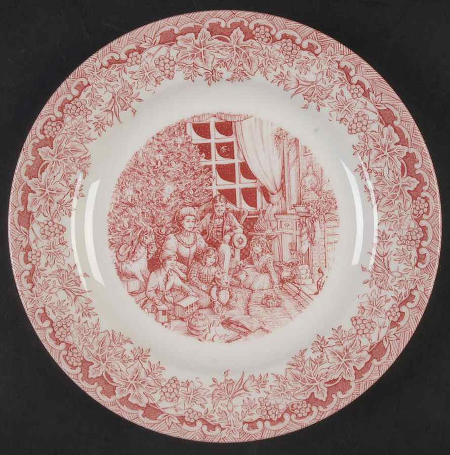 Victorian Christmas Red Salad Plate by Churchill-1