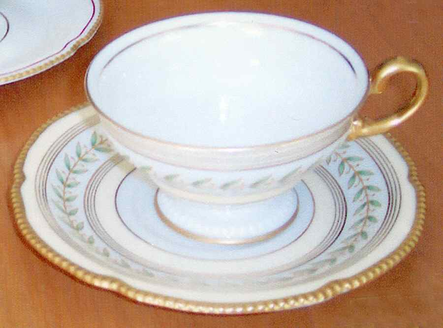 Duchess Blue Band Footed Cup & Saucer Set by Castleton (USA)-1
