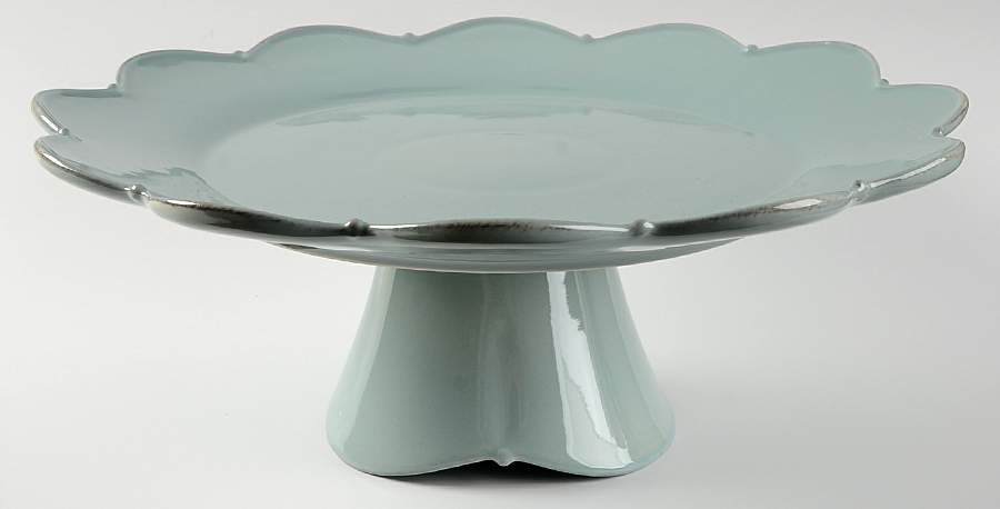 Meridian Blue 14" Diameter Pedestal Cake Stand by Casafina-1