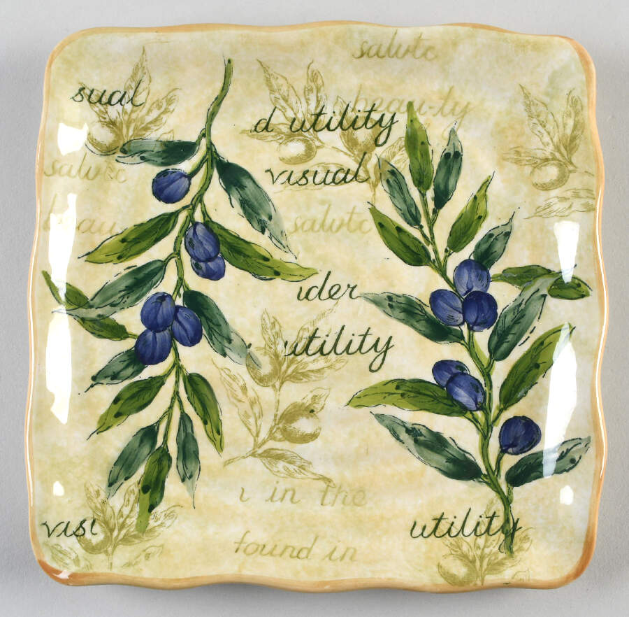 Classic Olive Square Salad Plate by China (Made in China)-1