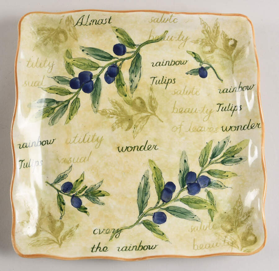 Classic Olive 11" Square Serving Platter by China (Made in China)-1