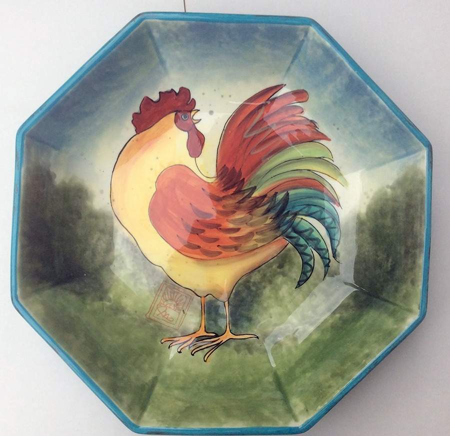 Rooster, The Large Octagonal Bowl by Certified International-1