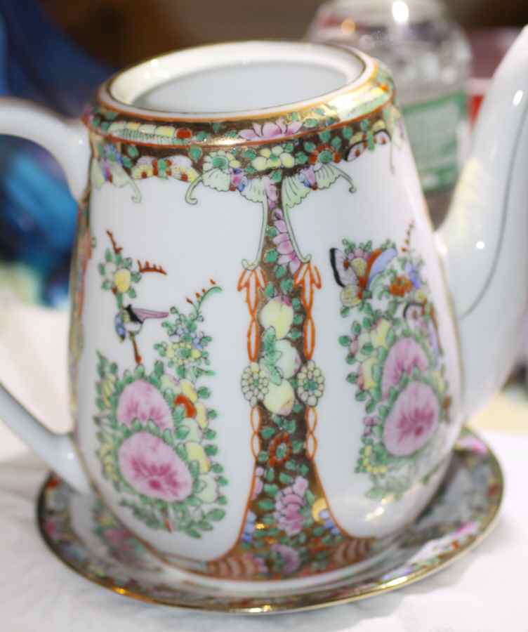 Rose Medallion (No People) Mini Coffee Pot No Lid by China (Made in China)-1