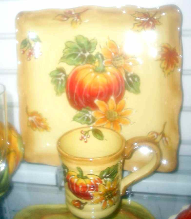 Pumpkin Square Dinner Plate by Maxcera Corp-1
