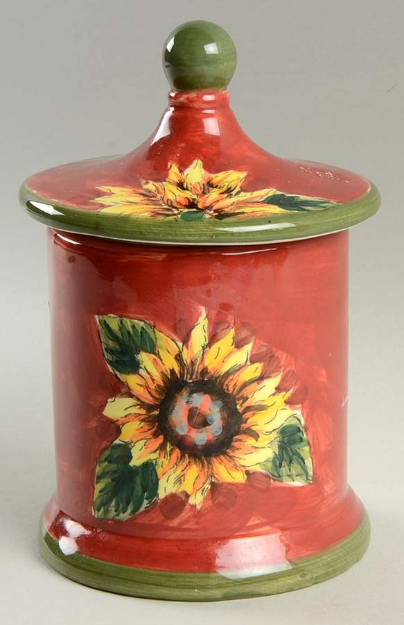 Sunflower Small Canister & Lid by Maxcera Corp-1