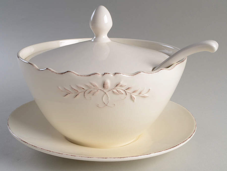 Josephine Tureen & Lid w/Ladle & Underplate by Crate & Barrel-1