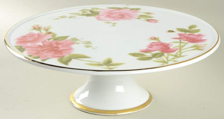 Rose Buffet Gold 12" Diameter Pedestal Cake Stand by Charter Club-1