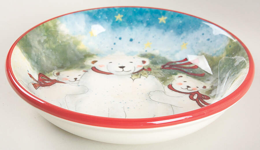 Enchanted Polar Bears 9" Individual Pasta Bowl by Certified International-1