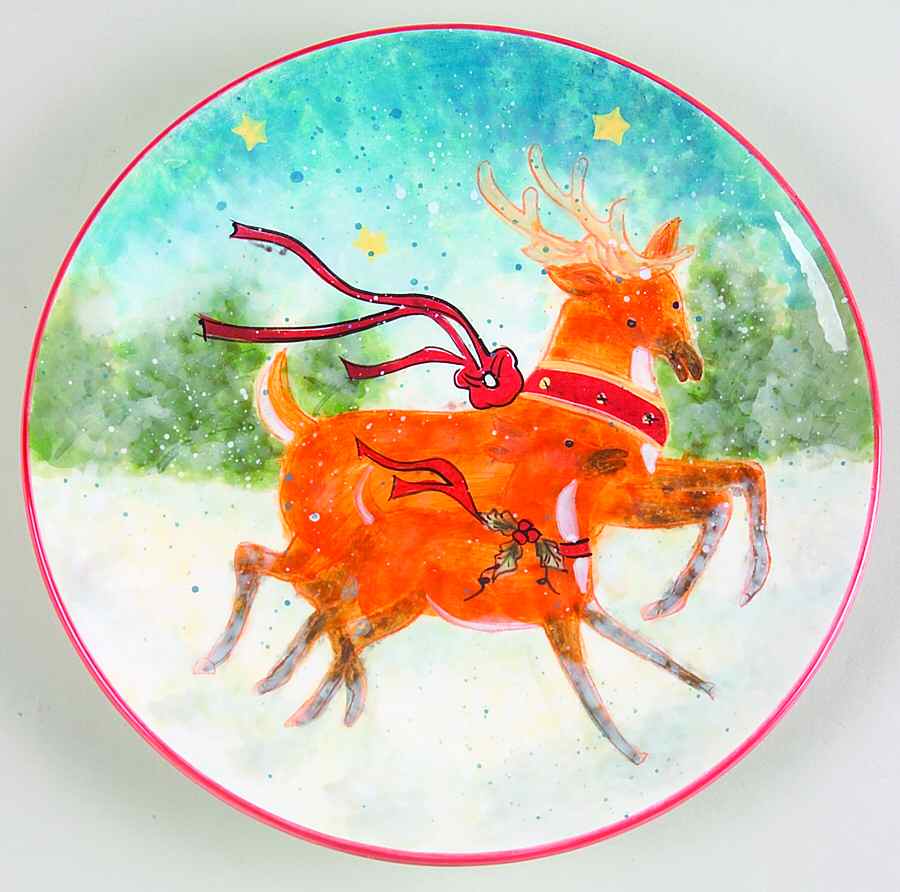Enchanted Reindeer Salad Plate by Certified International-1