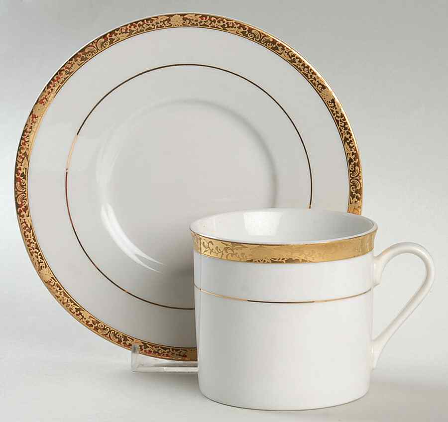 Imperial Flat Cup & Saucer Set by China Pearl-1
