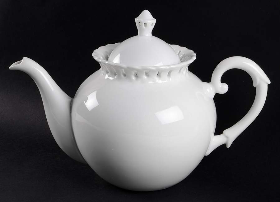 Heirloom White Teapot & Lid by Coastline Imports-1