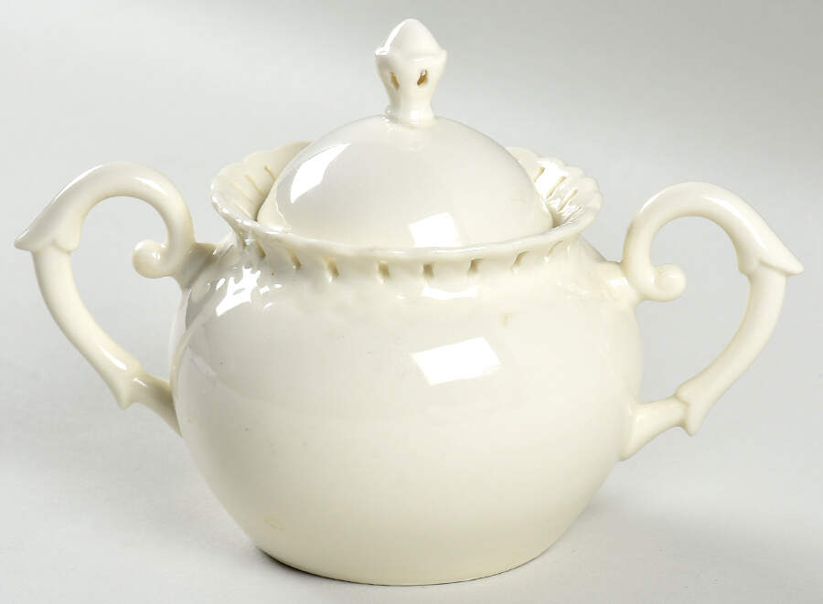 Heirloom Cream Sugar Bowl & Lid by Coastline Imports-1