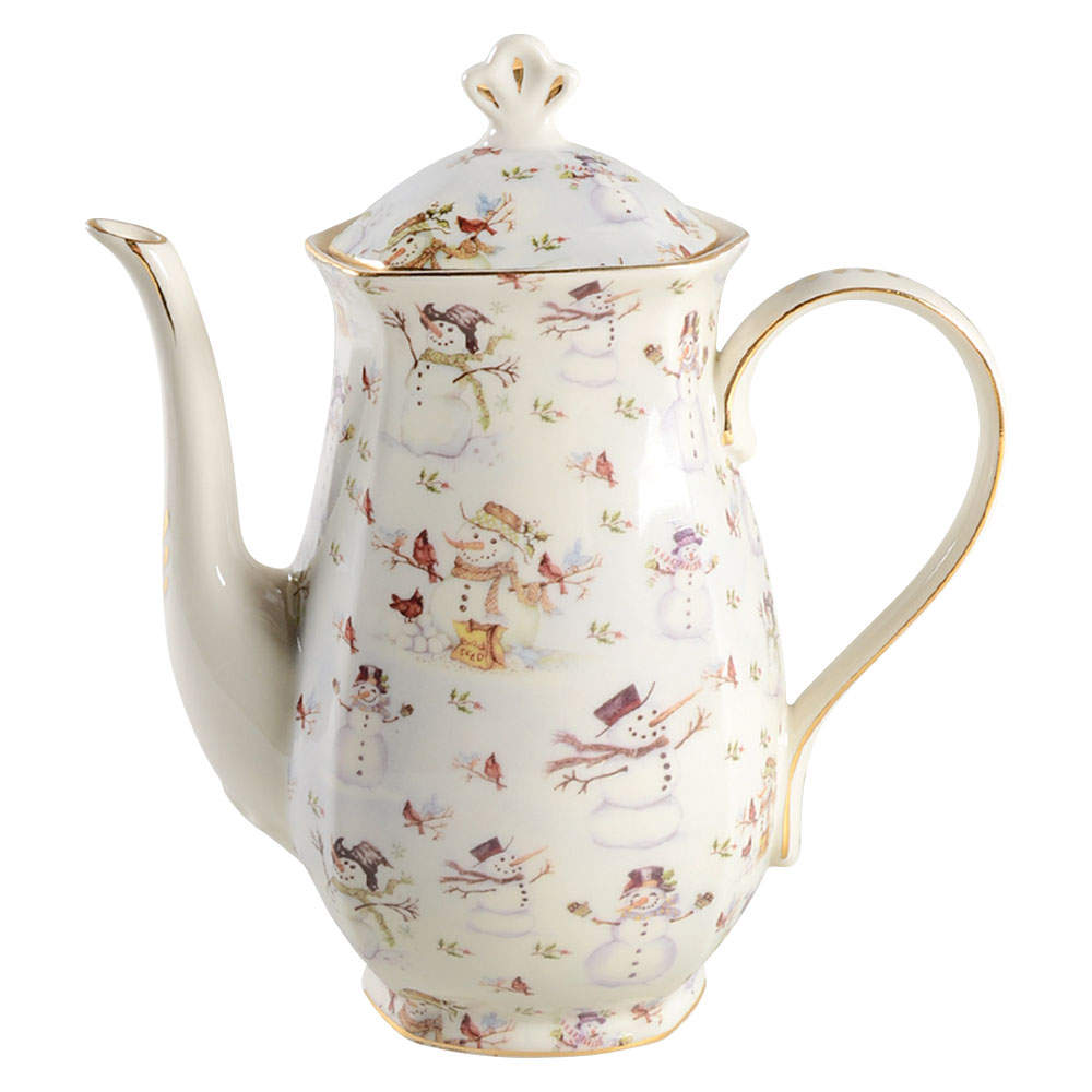 Snowman Cream Chocolate Pot & Lid by Coastline Imports-1