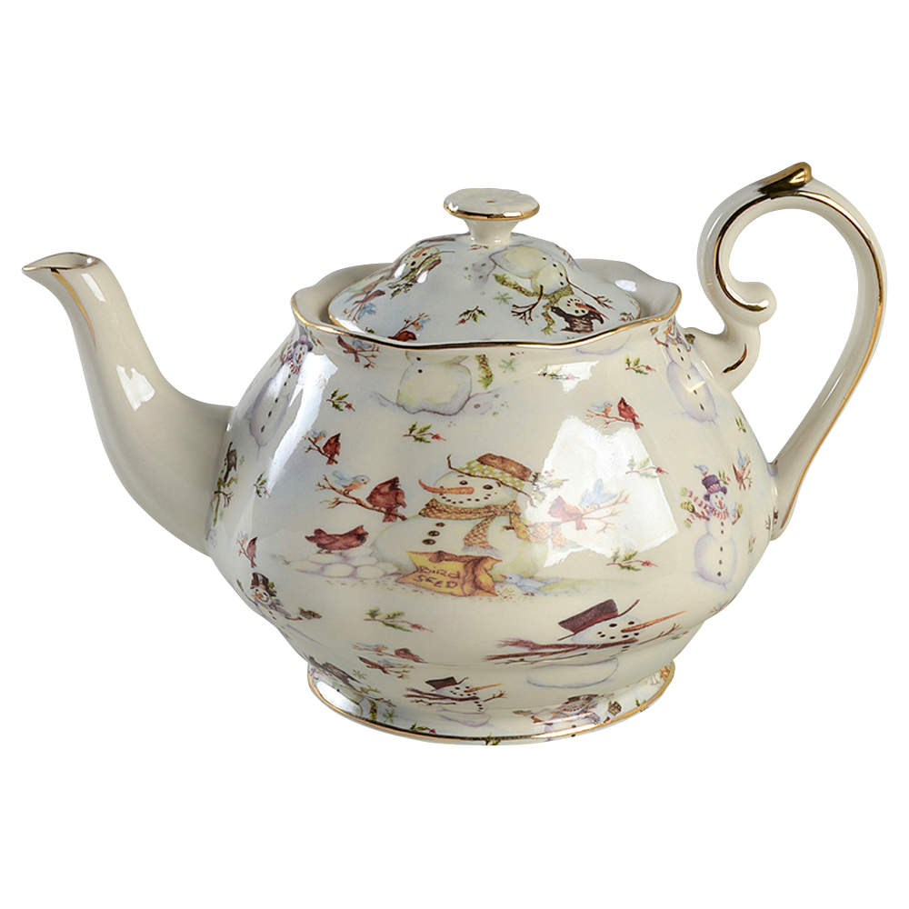 Snowman Cream Teapot & Lid by Coastline Imports-1