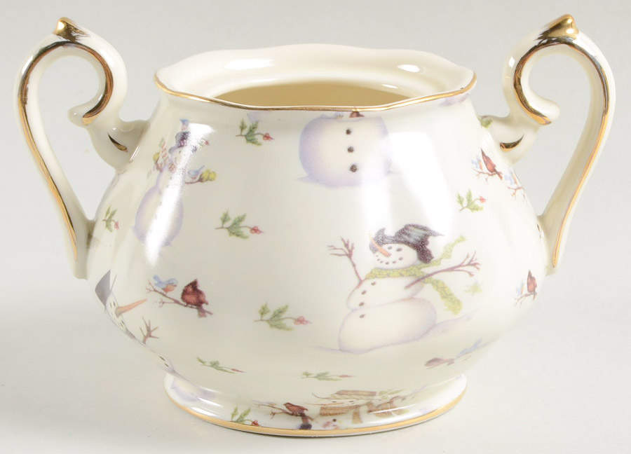 Snowman Cream Sugar Bowl No Lid by Coastline Imports-1