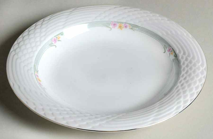 Emerald (Platinum Trim) Rim Soup Bowl by China Pearl-1