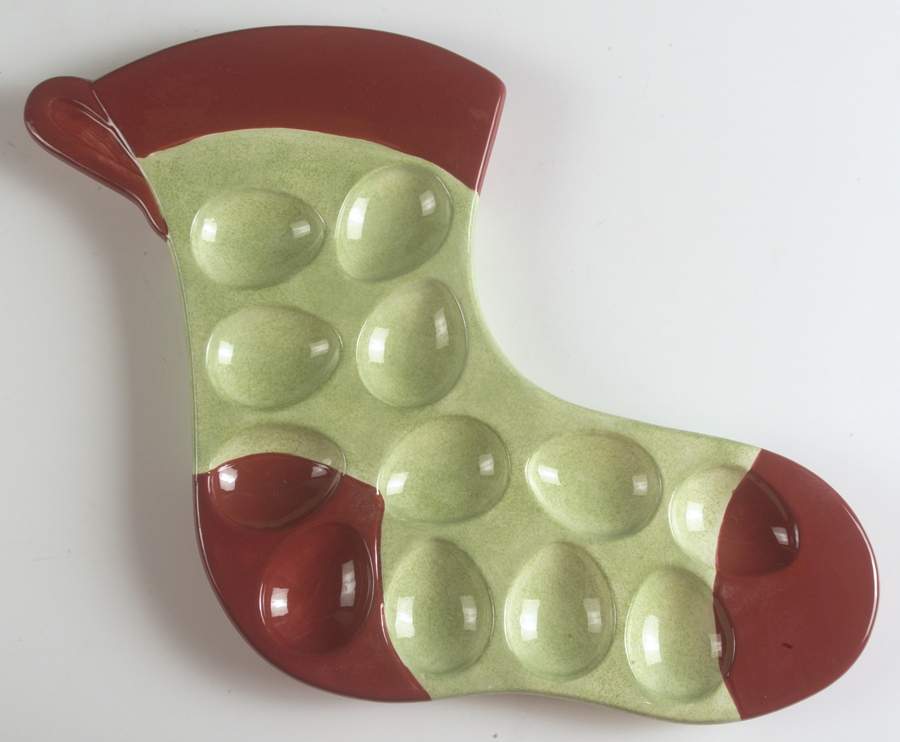Holiday Quilt Figural Deviled Egg Plate by Corsica Home-1