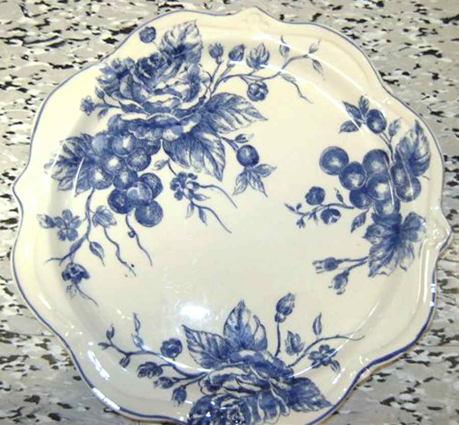 Blue Toile Salad Plate by China (Made in China)-1