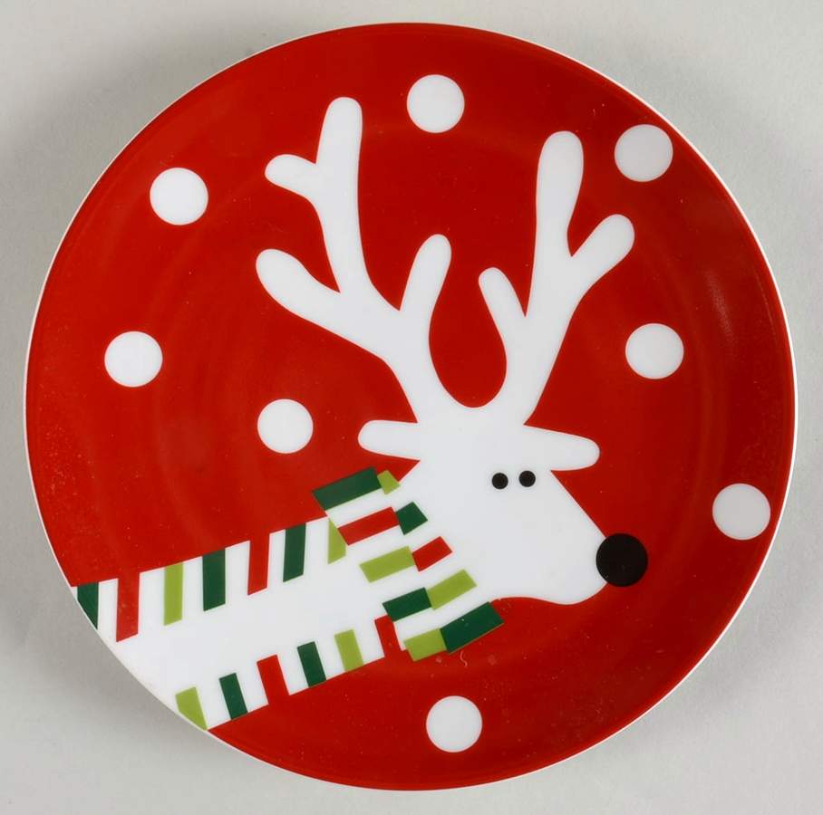Reindeer Salad/Dessert Plate by Crate & Barrel-1