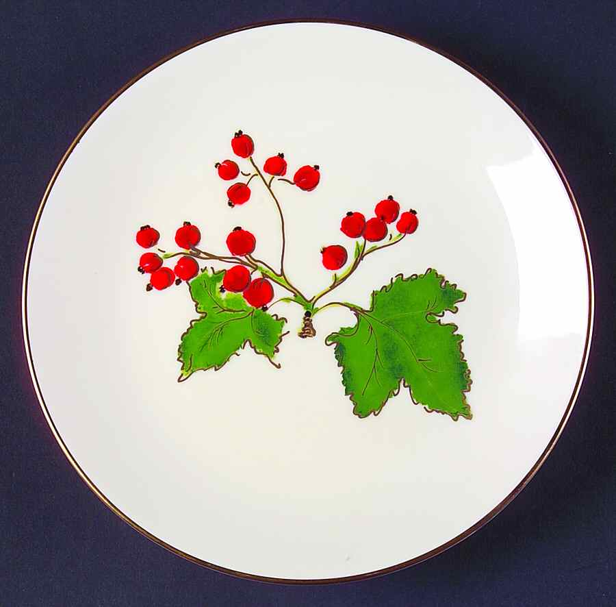 Holly Berry Salad/Dessert Plate by Crate & Barrel-1