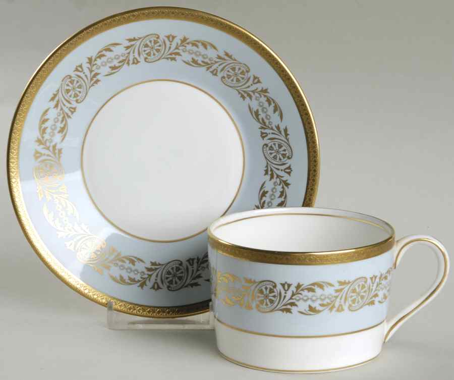 Viceroy Light Blue Flat Cup & Saucer Set by Coalport-1
