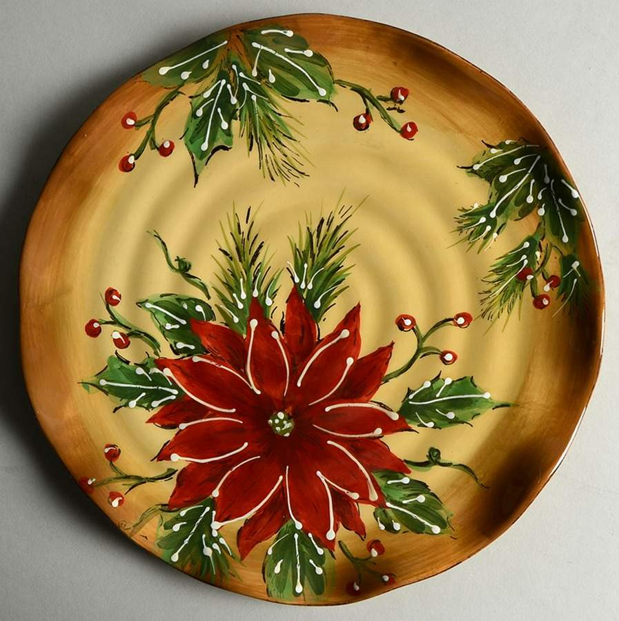 Poinsettia Dinner Plate by Maxcera Corp-1
