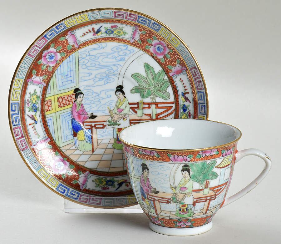CX443 Footed Cup & Saucer Set by China (Made in China)-1