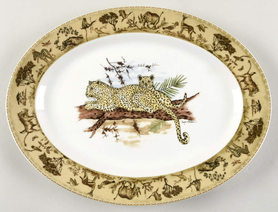 Tanzania 14" Oval Serving Platter by Lynn Chase-1