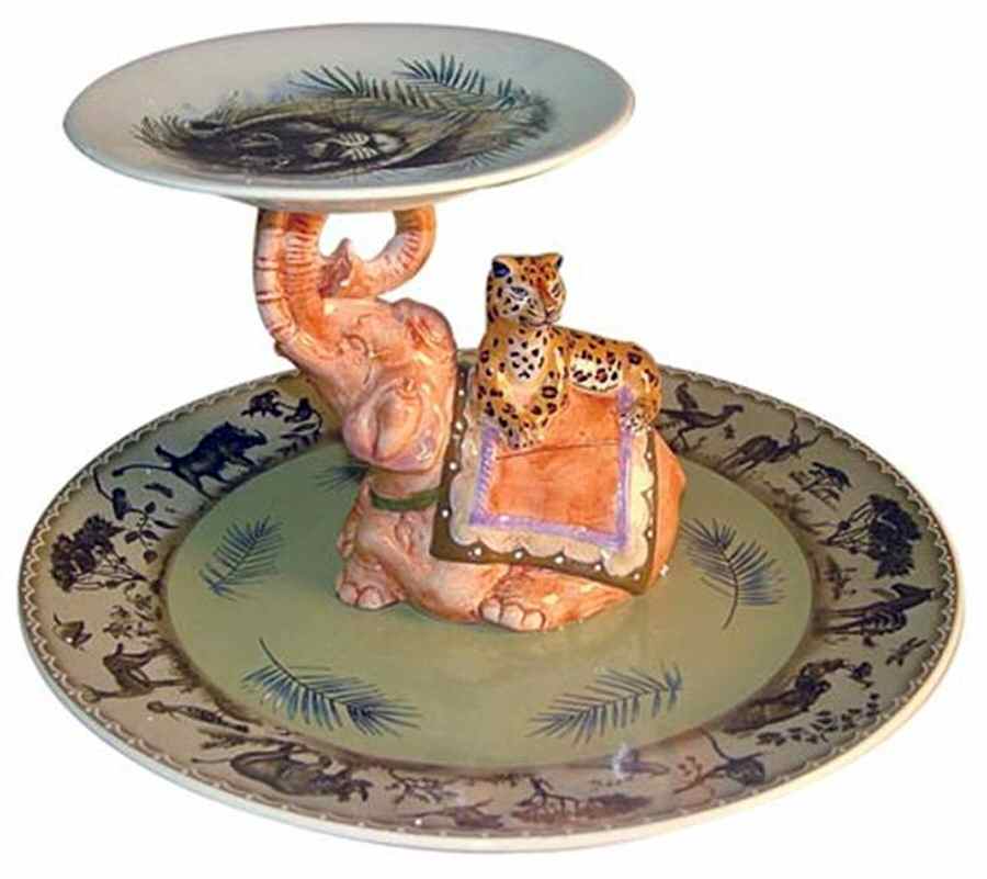 Tanzania 1 Piece 2 Tier Figural Cake Plate by Lynn Chase-1