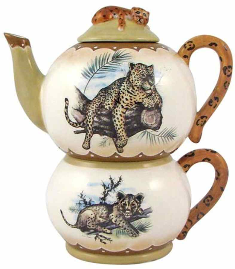 Tanzania Individual Teapot & Lid with Cup by Lynn Chase-1