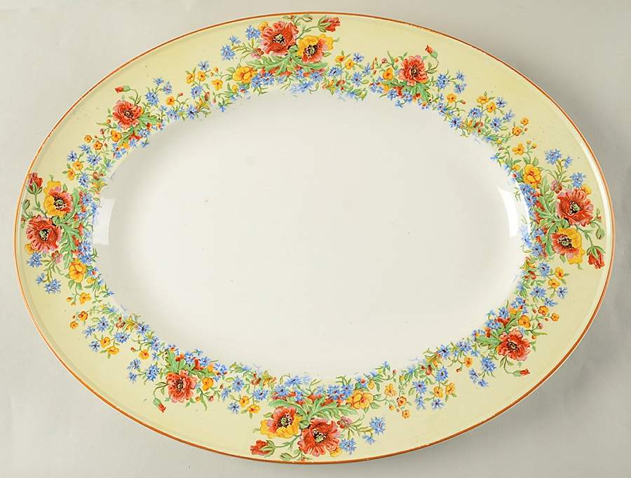 CRD214 16" Oval Serving Platter by Crown Ducal-1