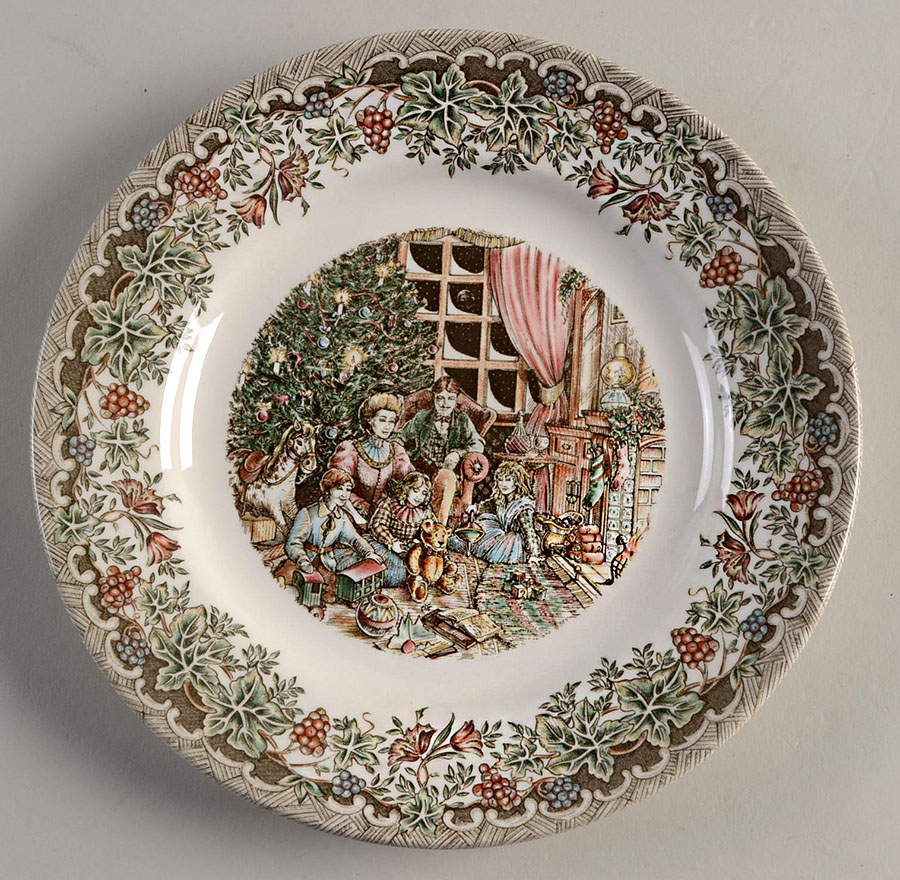 Victorian Christmas Multicolor Salad Plate by Churchill-1