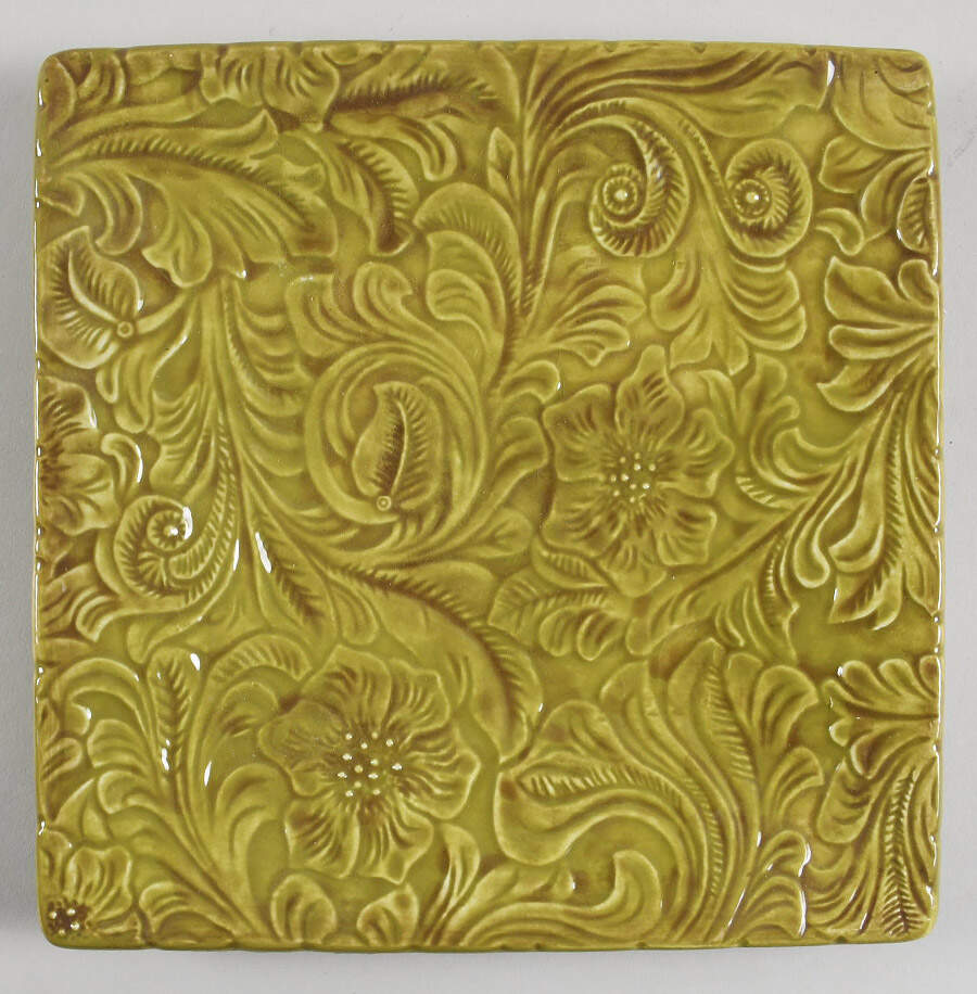 Tapestry Square Salad Plate by Clay Art-1