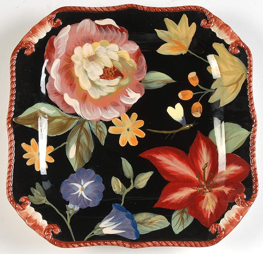 Black Tapestry Square Salad Plate by Certified International-1