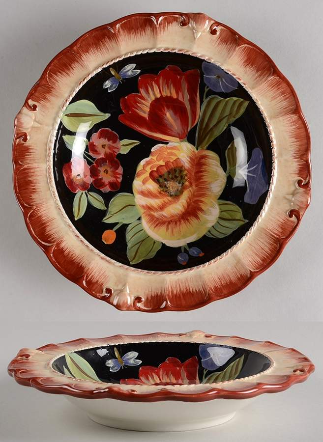 Black Tapestry Rim Soup Bowl by Certified International-1