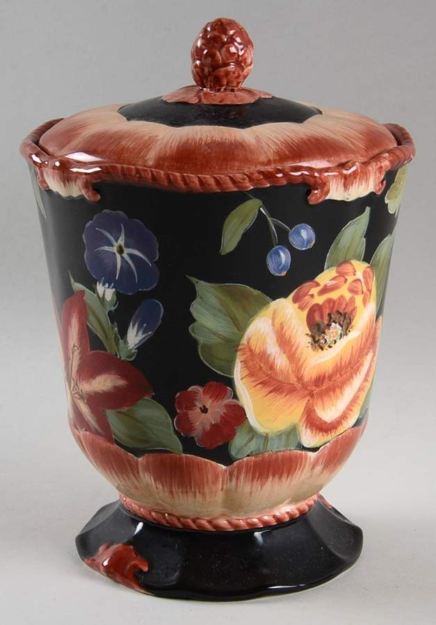 Black Tapestry Medium Canister & Lid by Certified International-1