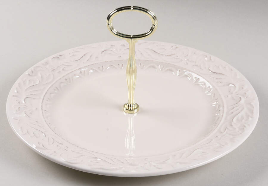 Firenze Ivory Round Serving Plate with Center Handle (Dp) Hc by Certified International-1