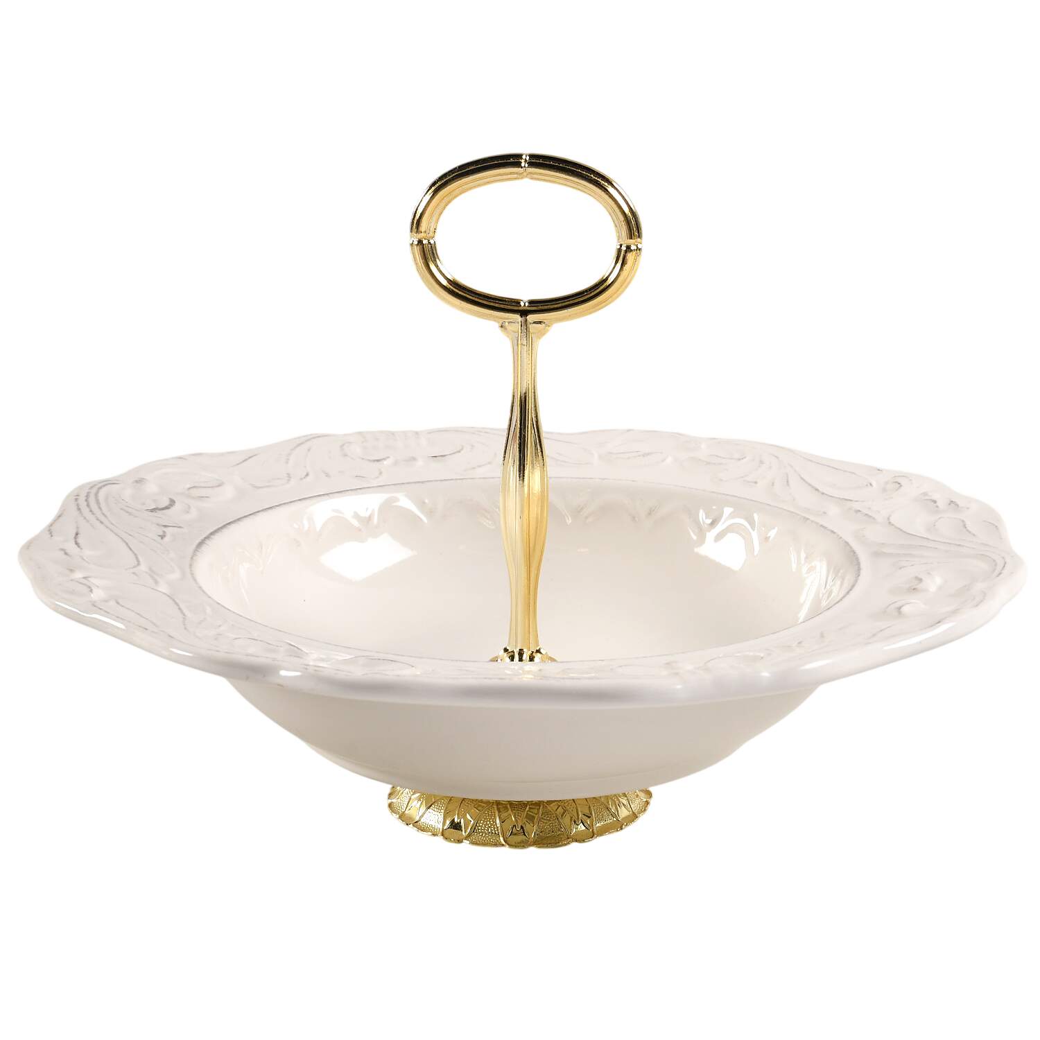 Firenze Ivory 6"-7" Handled Footed Nut Dish HC by Certified International-1