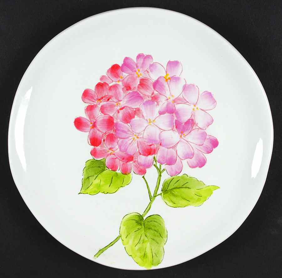 Pink Hydrangea Salad Plate by China (Made in China)-1