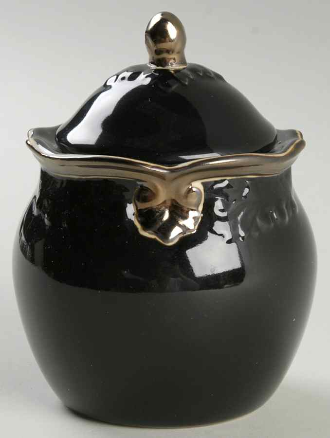 Regency Black Sugar Bowl & Lid by Certified International-1